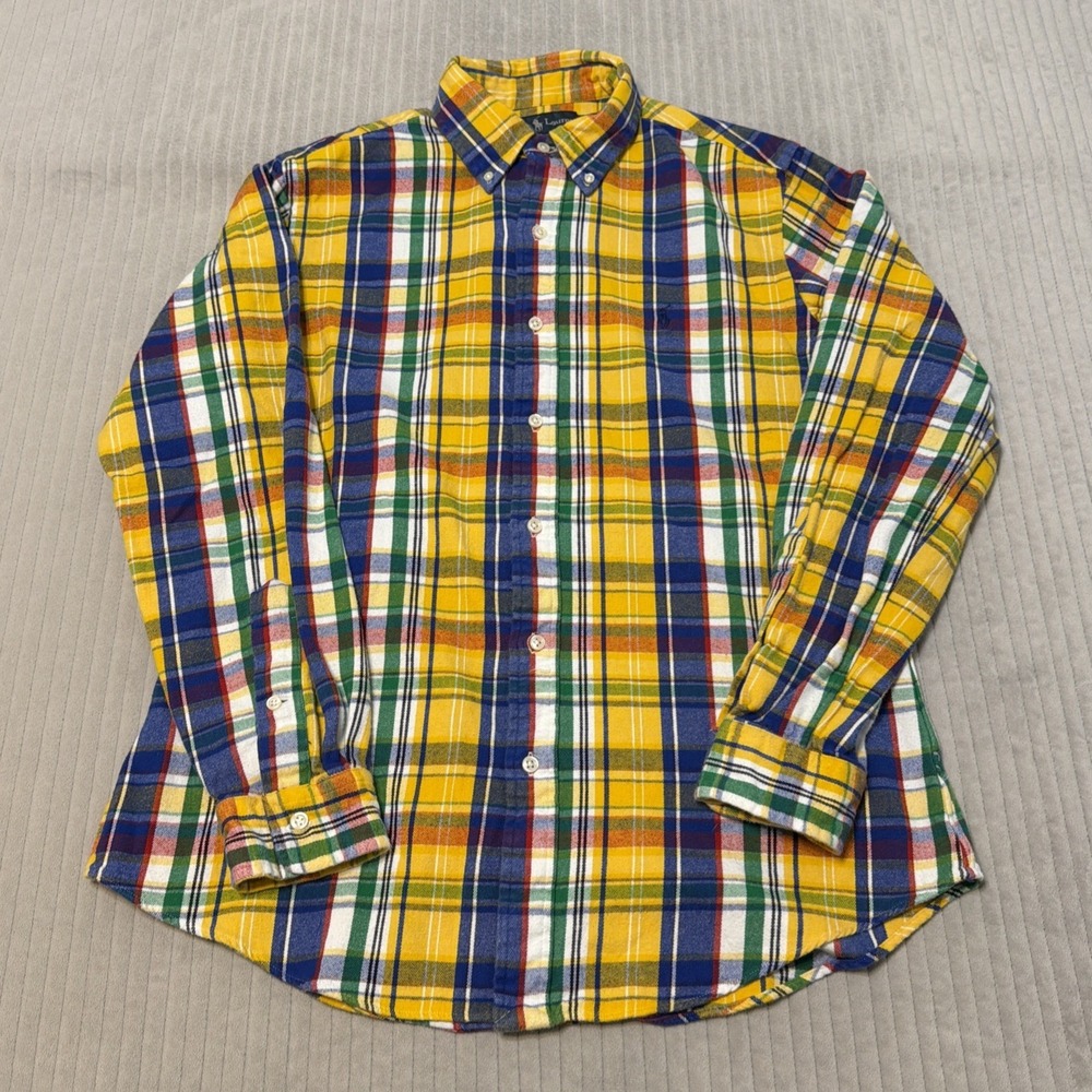 Polo Ralph Lauren Men's Classic Fit Flannel Plaid Multicolor Pony Sz M